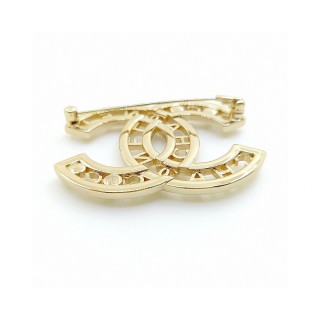 CHANEL Signature Script CC Frame Brooch