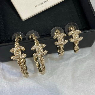 CHANEL Bellavienne Crystal Halo Drop Earrings