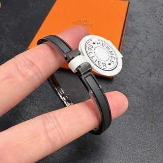 Hermès Shadow Black Slim Cuff Bracelet