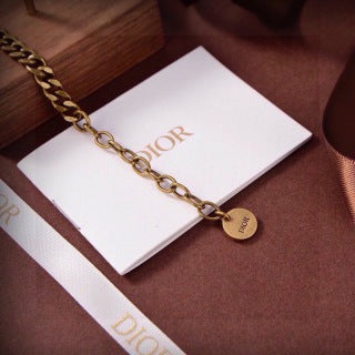 Dior Aveline Blush Crystal J’Adior Curb Chain Bracelet